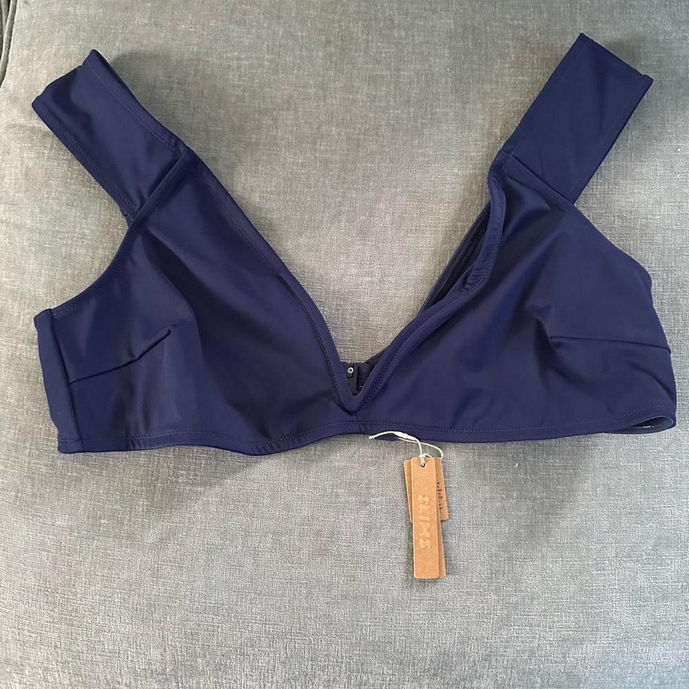 SKIMS Sculpting Swim Midnight Off-shoulder Bikini Top